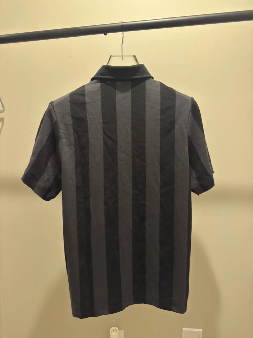 Jordan Men’s Black Gray Striped Golf Polo Shirt M NWT